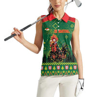 Portugal Christmas Women Sleeveless Polo Shirt Funny Galo De Barcelos - Wonder Print Shop