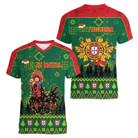 Portugal Christmas Women V-Neck T-Shirt Funny Galo De Barcelos - Wonder Print Shop