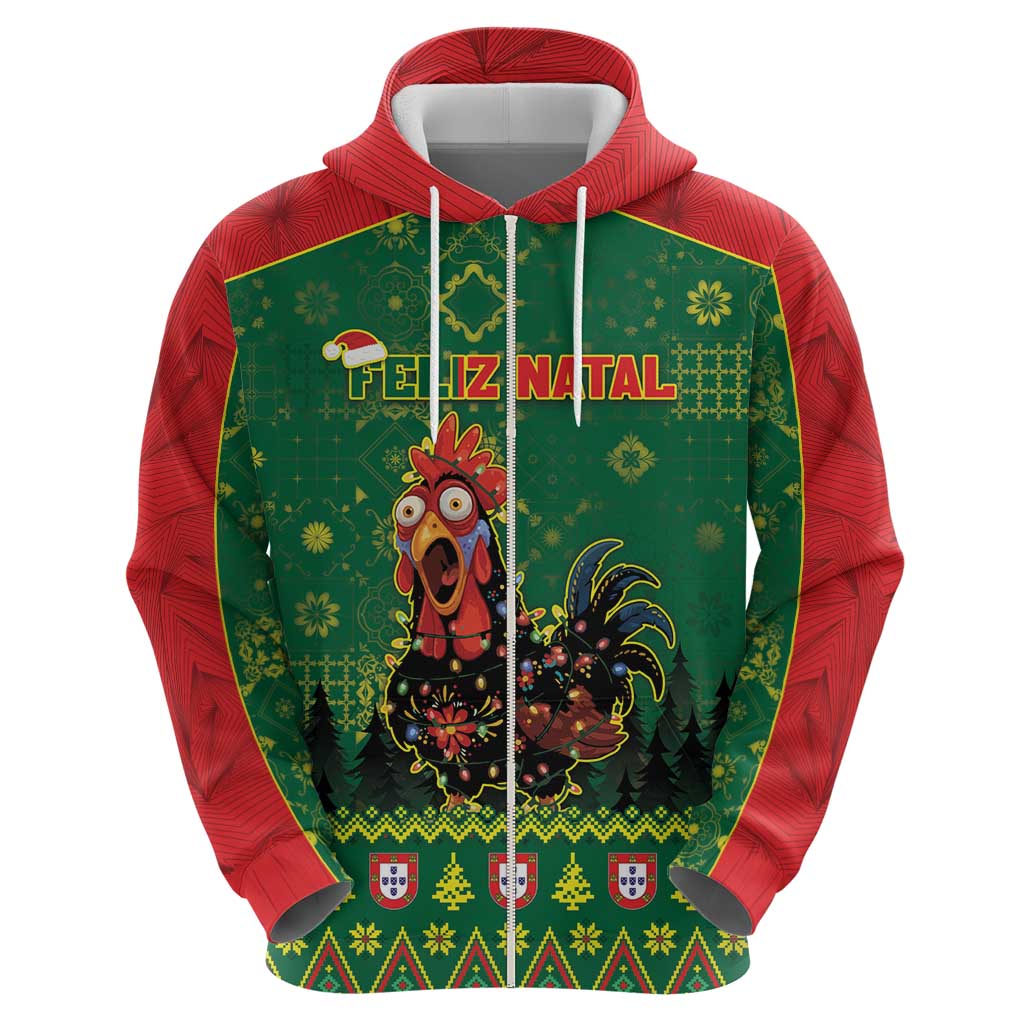 Portugal Christmas Zip Hoodie Funny Galo De Barcelos - Wonder Print Shop