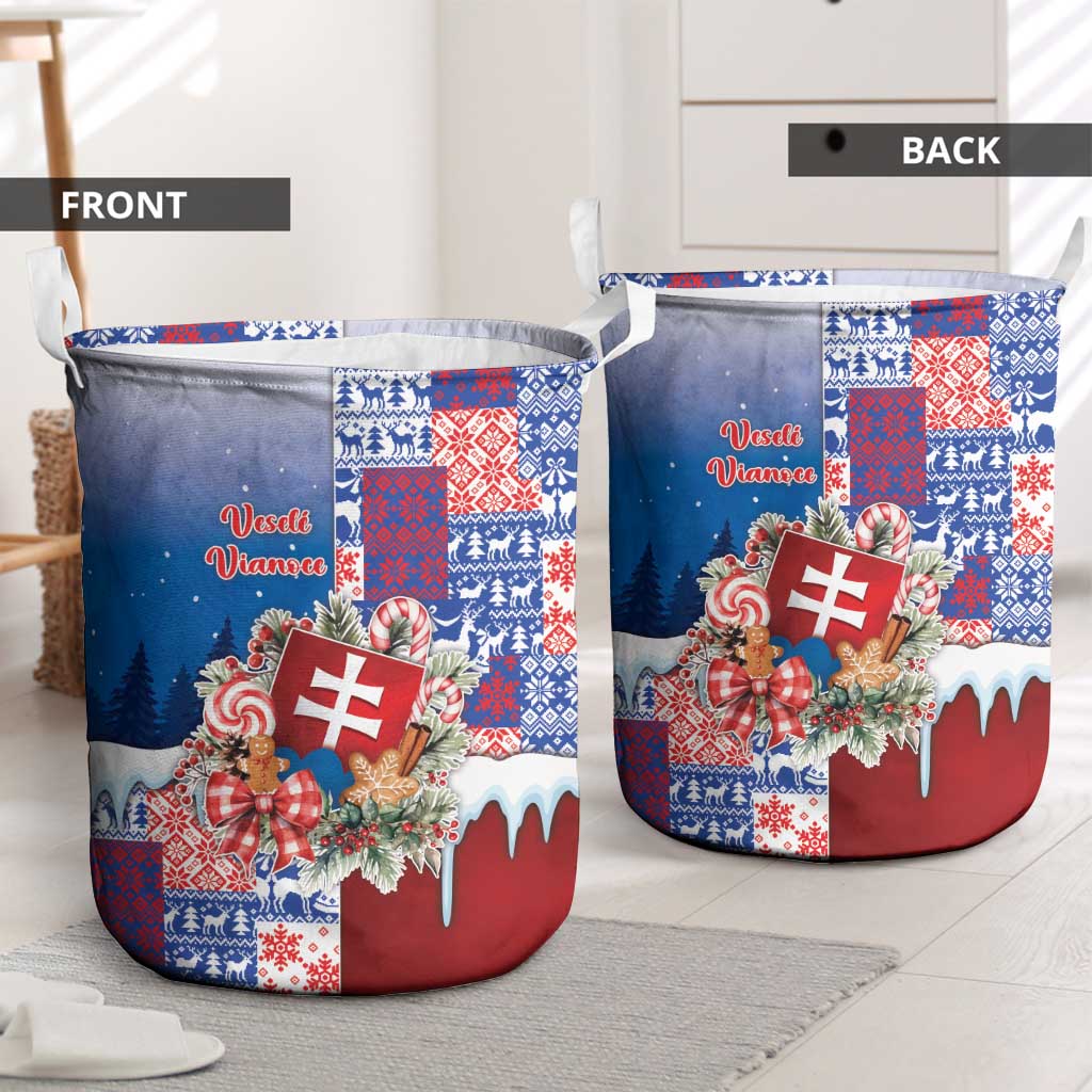 Slovakia Christmas Laundry Basket Vesale Vianoce Xmas Pattern - Wonder Print Shop