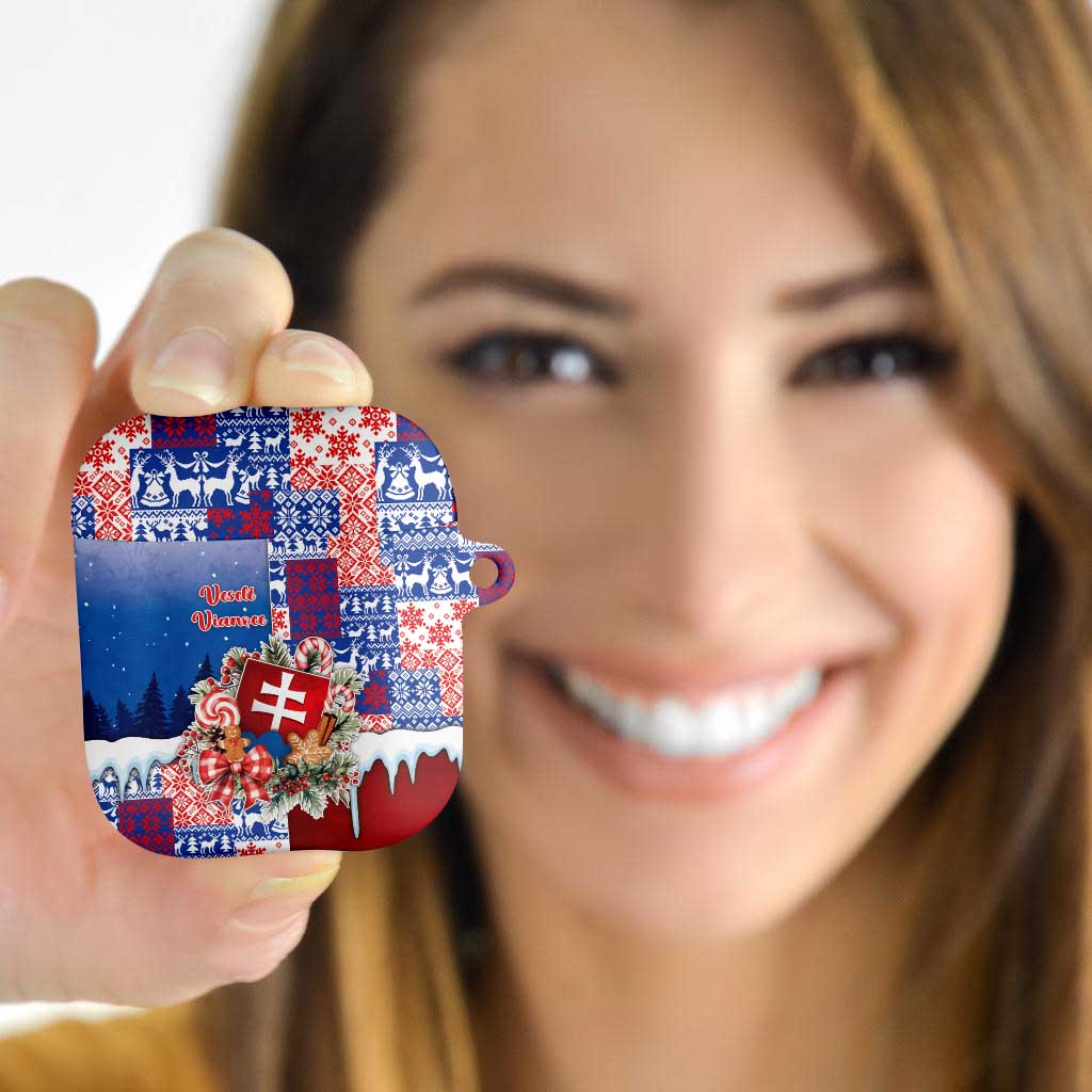 Slovakia Christmas AirPods Case Vesale Vianoce Xmas Pattern - Wonder Print Shop