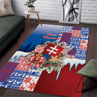 Slovakia Christmas Area Rug Vesale Vianoce Xmas Pattern - Wonder Print Shop