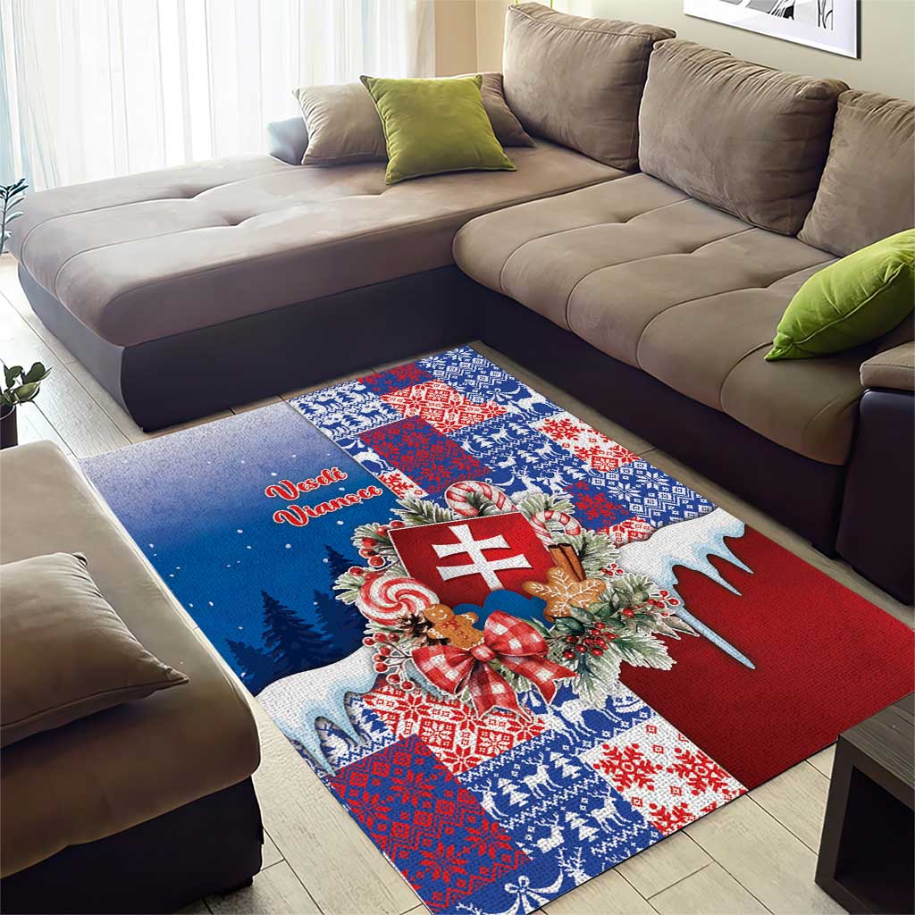 Slovakia Christmas Area Rug Vesale Vianoce Xmas Pattern - Wonder Print Shop