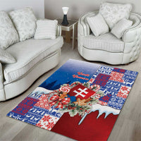 Slovakia Christmas Area Rug Vesale Vianoce Xmas Pattern - Wonder Print Shop