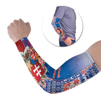 Slovakia Christmas Arm Sleeves Vesale Vianoce Xmas Pattern - Wonder Print Shop