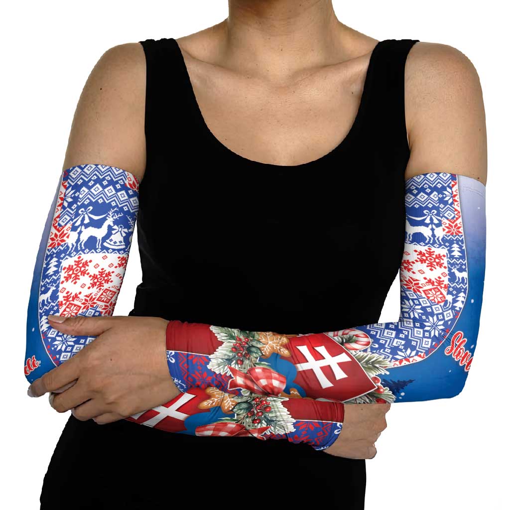 Slovakia Christmas Arm Sleeves Vesale Vianoce Xmas Pattern - Wonder Print Shop