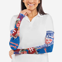 Slovakia Christmas Arm Sleeves Vesale Vianoce Xmas Pattern - Wonder Print Shop