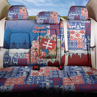 Slovakia Christmas Back Car Seat Cover Vesale Vianoce Xmas Pattern - Wonder Print Shop