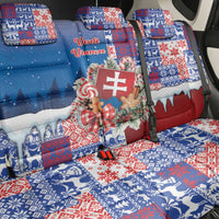 Slovakia Christmas Back Car Seat Cover Vesale Vianoce Xmas Pattern - Wonder Print Shop