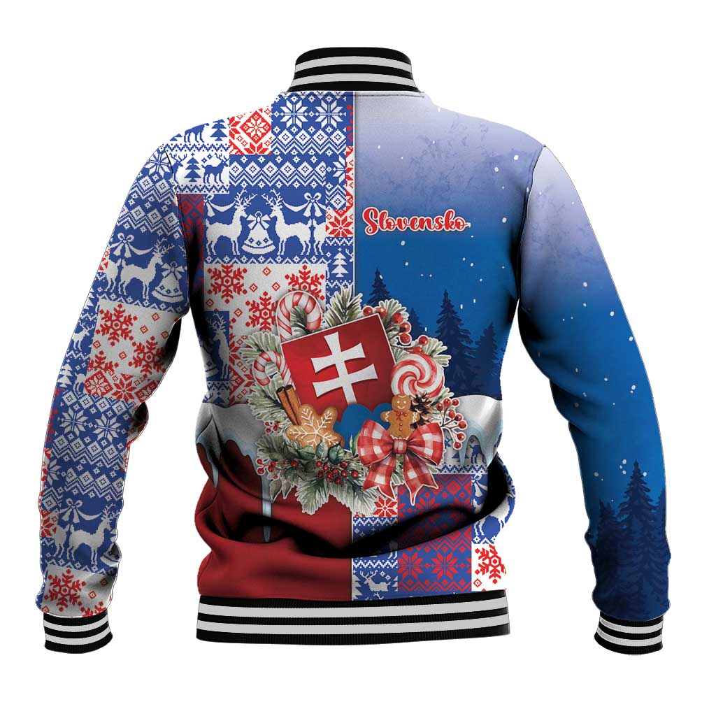 Slovakia Christmas Baseball Jacket Vesale Vianoce Xmas Pattern - Wonder Print Shop