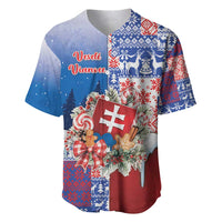 Slovakia Christmas Baseball Jersey Vesale Vianoce Xmas Pattern - Wonder Print Shop