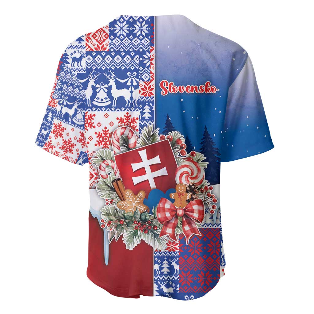 Slovakia Christmas Baseball Jersey Vesale Vianoce Xmas Pattern - Wonder Print Shop