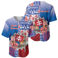 Slovakia Christmas Baseball Jersey Vesale Vianoce Xmas Pattern - Wonder Print Shop