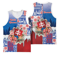 Slovakia Christmas Basketball Jersey Vesale Vianoce Xmas Pattern - Wonder Print Shop
