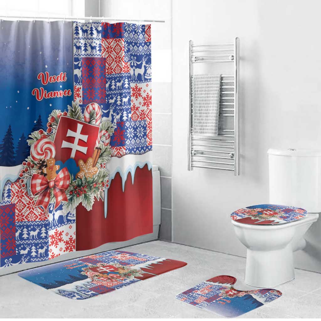 Slovakia Christmas Bathroom Set Vesale Vianoce Xmas Pattern - Wonder Print Shop
