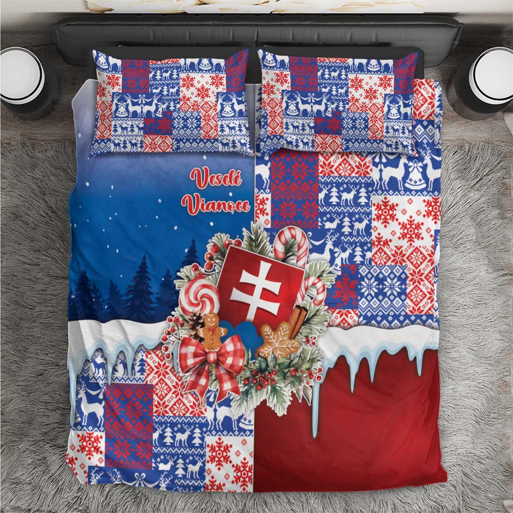 Slovakia Christmas Bedding Set Vesale Vianoce Xmas Pattern - Wonder Print Shop