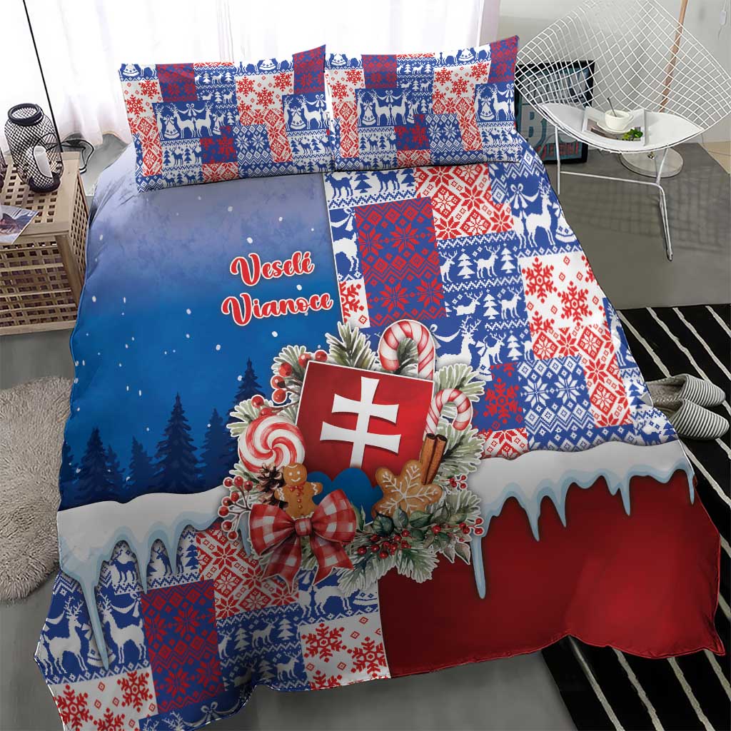 Slovakia Christmas Bedding Set Vesale Vianoce Xmas Pattern - Wonder Print Shop