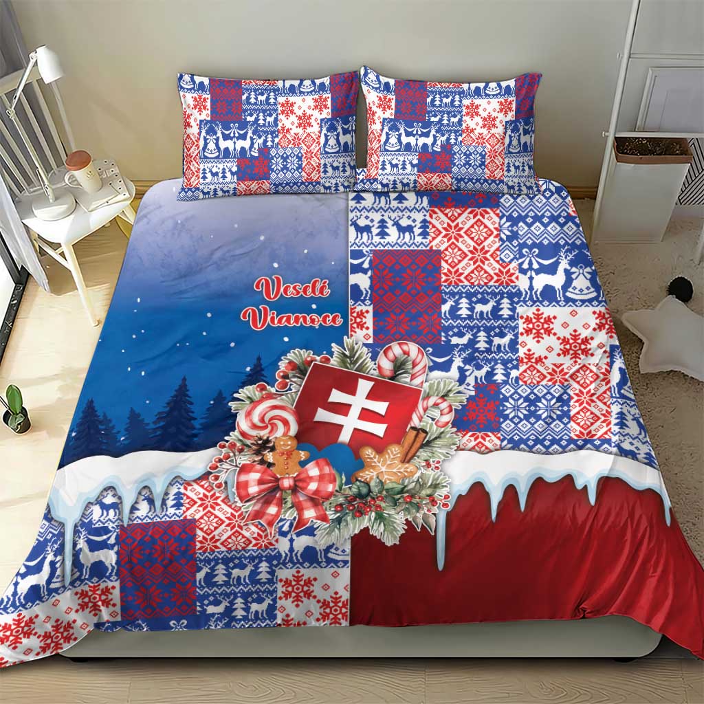 Slovakia Christmas Bedding Set Vesale Vianoce Xmas Pattern - Wonder Print Shop