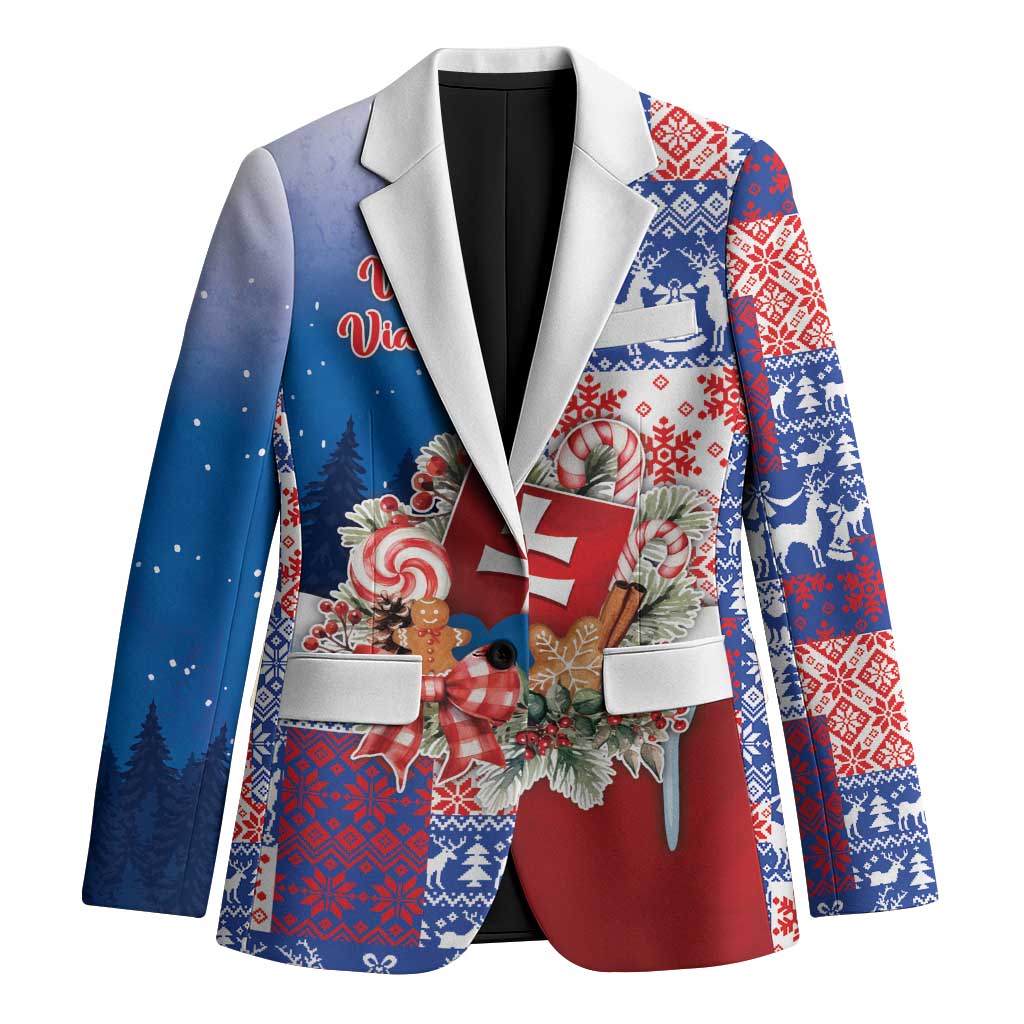 Slovakia Christmas Blazer Vesale Vianoce Xmas Pattern - Wonder Print Shop