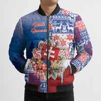 Slovakia Christmas Bomber Puffer Jacket Vesale Vianoce Xmas Pattern - Wonder Print Shop