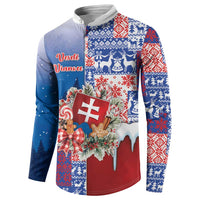 Slovakia Christmas Button Sweatshirt Vesale Vianoce Xmas Pattern - Wonder Print Shop