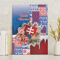 Slovakia Christmas Canvas Wall Art Vesale Vianoce Xmas Pattern - Wonder Print Shop
