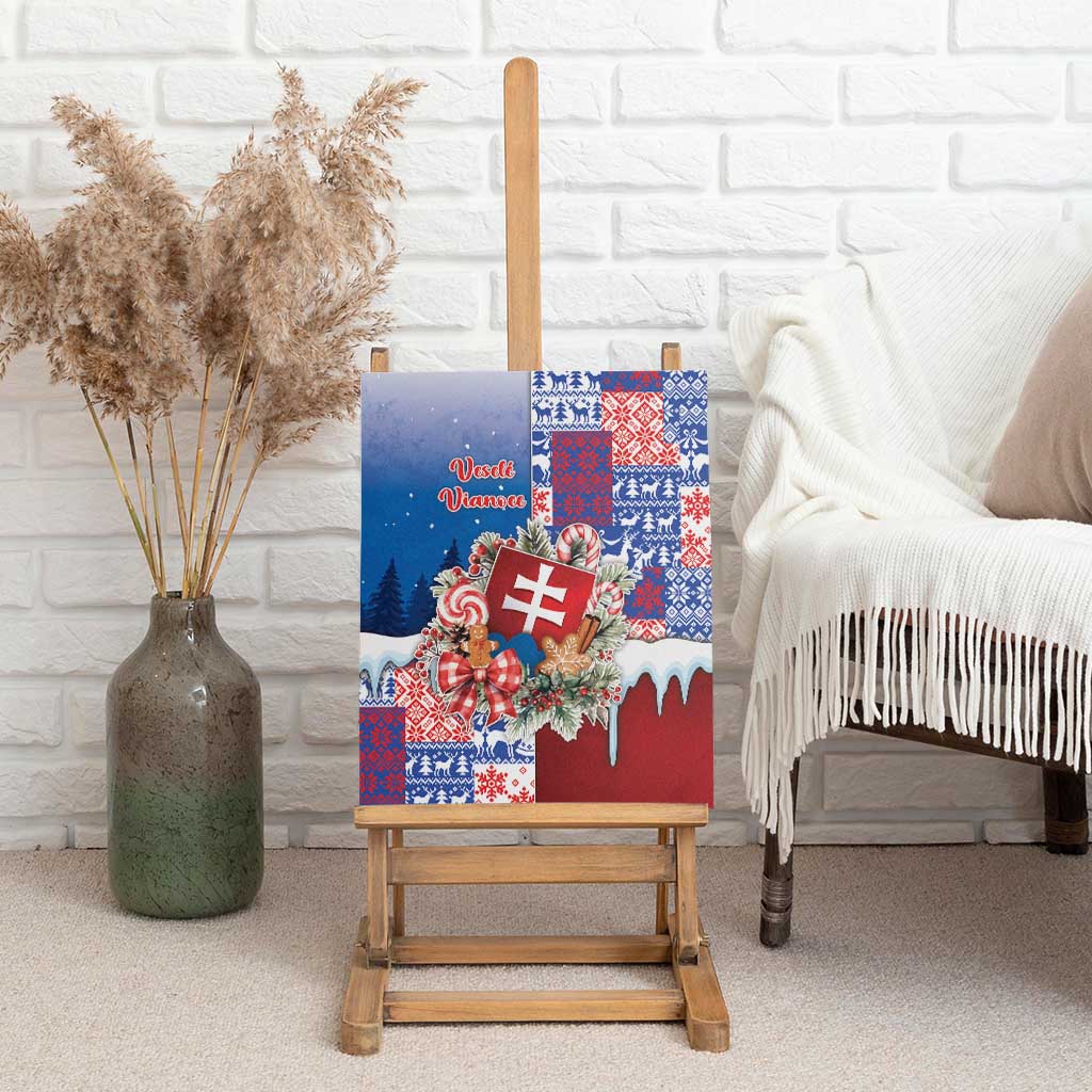Slovakia Christmas Canvas Wall Art Vesale Vianoce Xmas Pattern - Wonder Print Shop