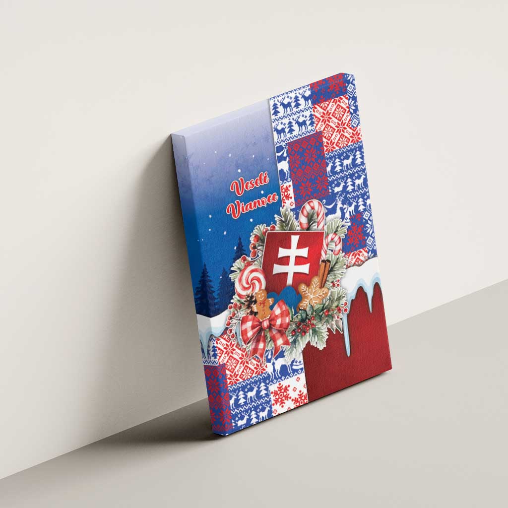 Slovakia Christmas Canvas Wall Art Vesale Vianoce Xmas Pattern - Wonder Print Shop