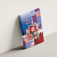 Slovakia Christmas Canvas Wall Art Vesale Vianoce Xmas Pattern - Wonder Print Shop