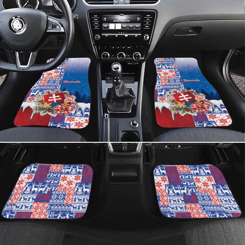 Slovakia Christmas Car Mats Vesale Vianoce Xmas Pattern - Wonder Print Shop