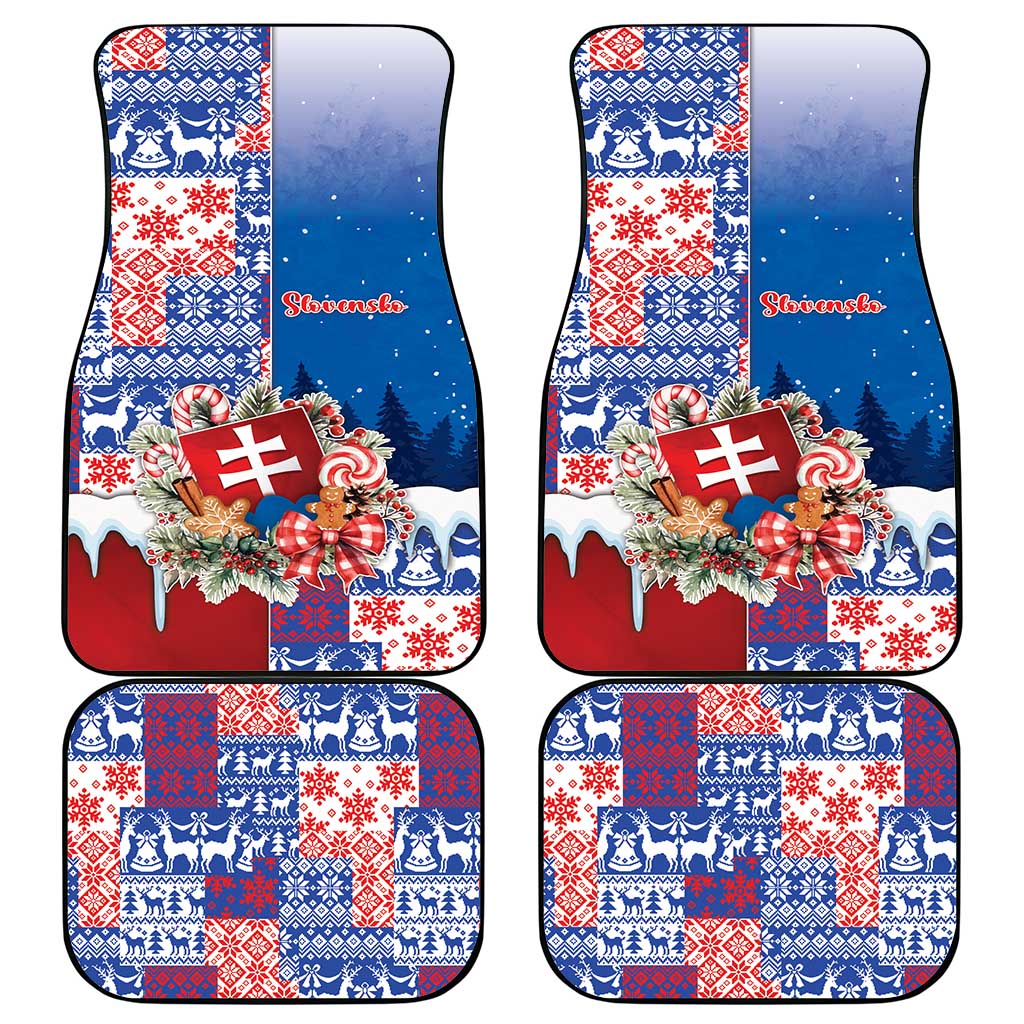 Slovakia Christmas Car Mats Vesale Vianoce Xmas Pattern - Wonder Print Shop