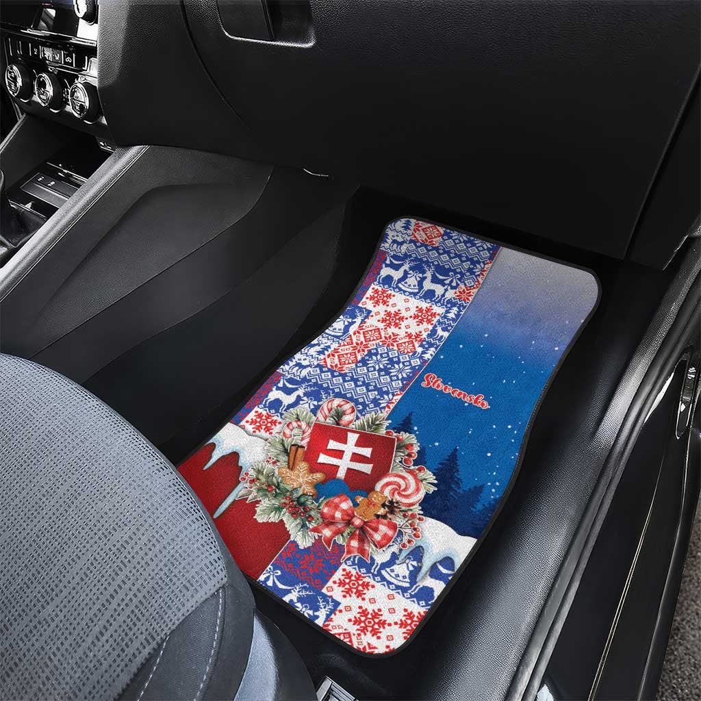 Slovakia Christmas Car Mats Vesale Vianoce Xmas Pattern - Wonder Print Shop