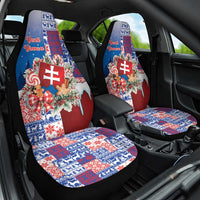 Slovakia Christmas Car Seat Cover Vesale Vianoce Xmas Pattern - Wonder Print Shop