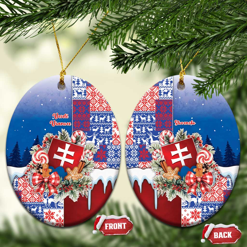 Slovakia Christmas Ceramic Ornament Vesale Vianoce Xmas Pattern - Wonder Print Shop