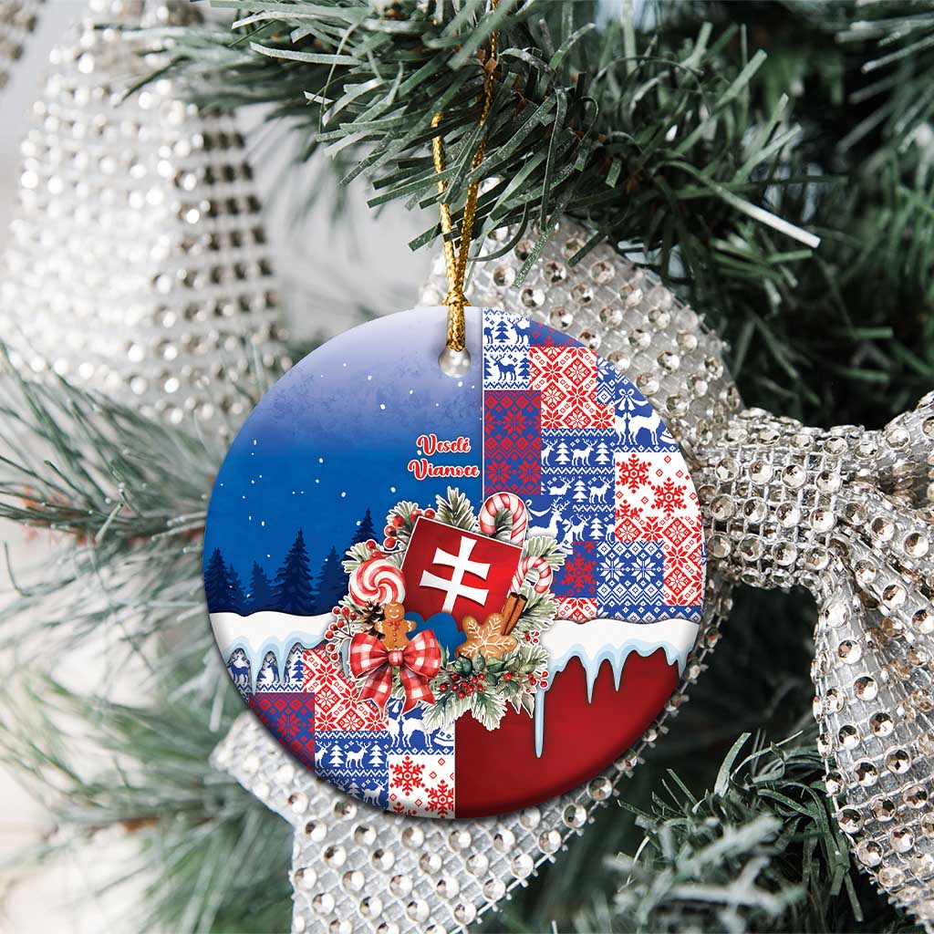 Slovakia Christmas Ceramic Ornament Vesale Vianoce Xmas Pattern - Wonder Print Shop