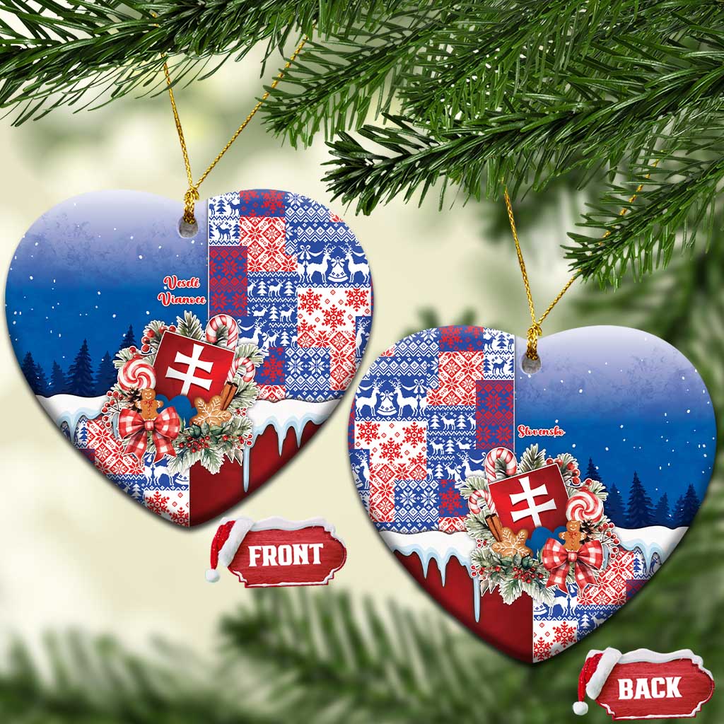 Slovakia Christmas Ceramic Ornament Vesale Vianoce Xmas Pattern - Wonder Print Shop
