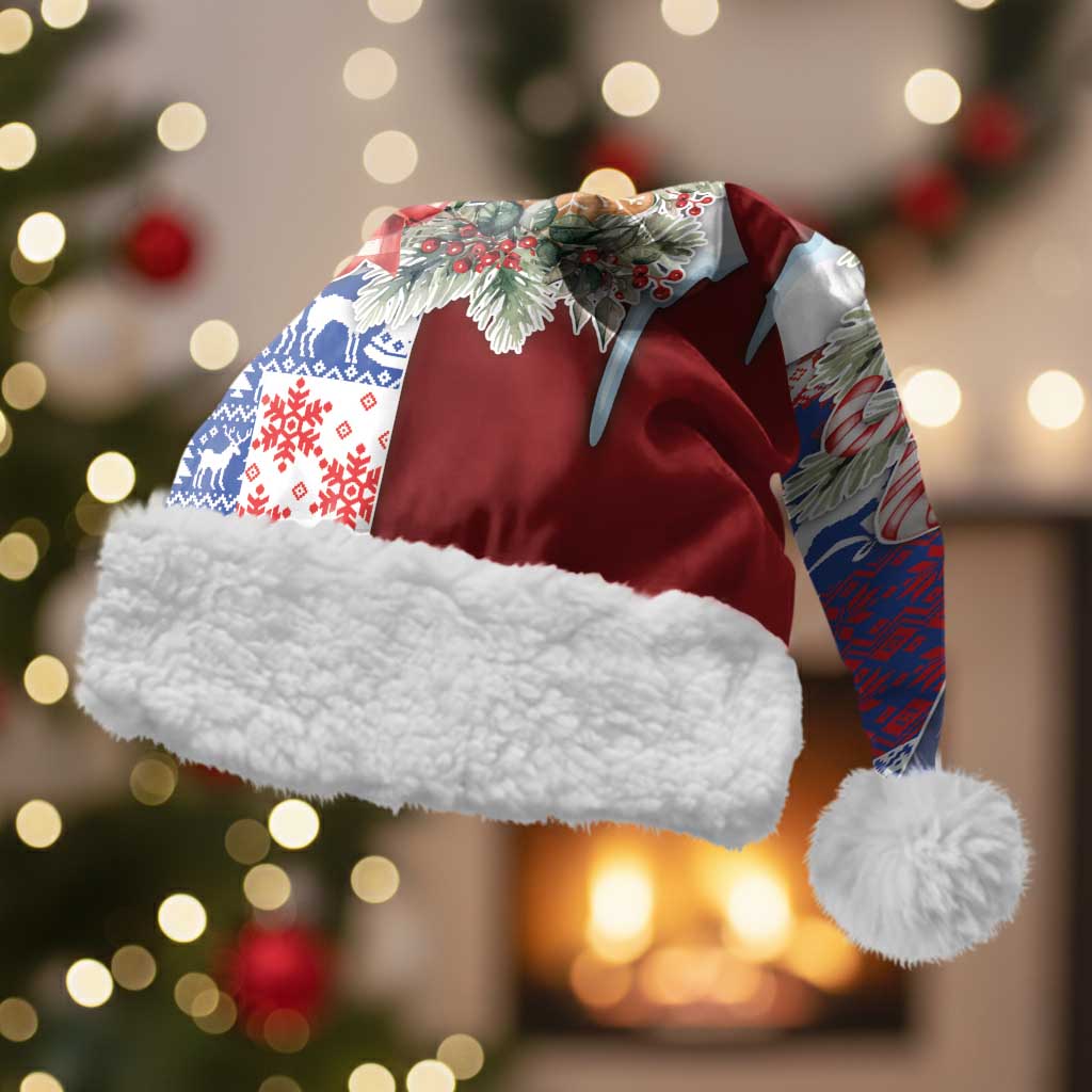 Slovakia Christmas Santa Hat Vesale Vianoce Xmas Pattern - Wonder Print Shop