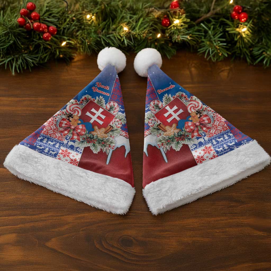Slovakia Christmas Santa Hat Vesale Vianoce Xmas Pattern - Wonder Print Shop