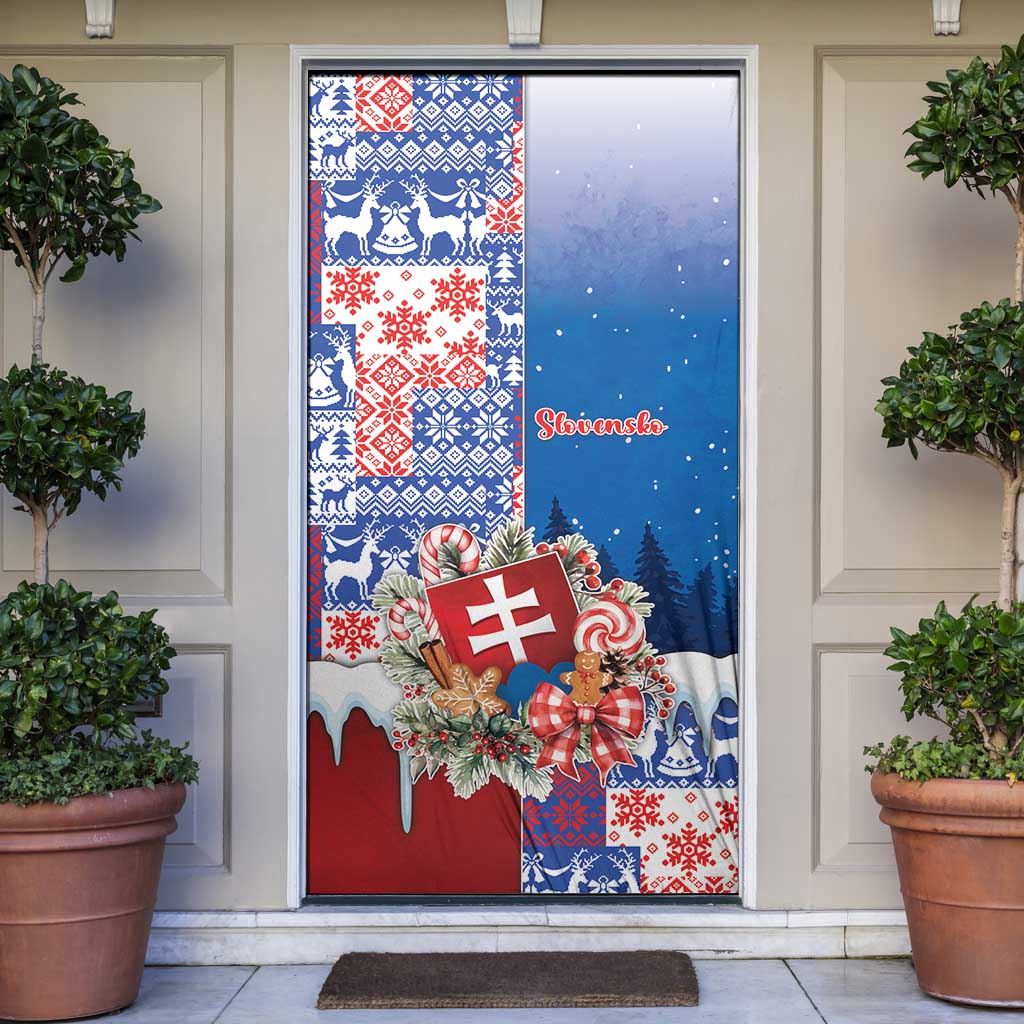 Slovakia Christmas Door Cover Vesale Vianoce Xmas Pattern - Wonder Print Shop