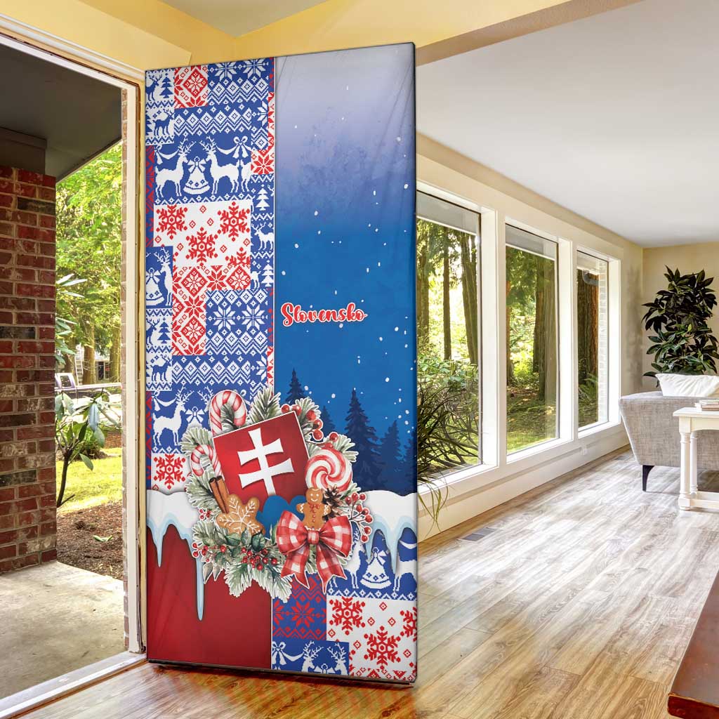 Slovakia Christmas Door Cover Vesale Vianoce Xmas Pattern - Wonder Print Shop