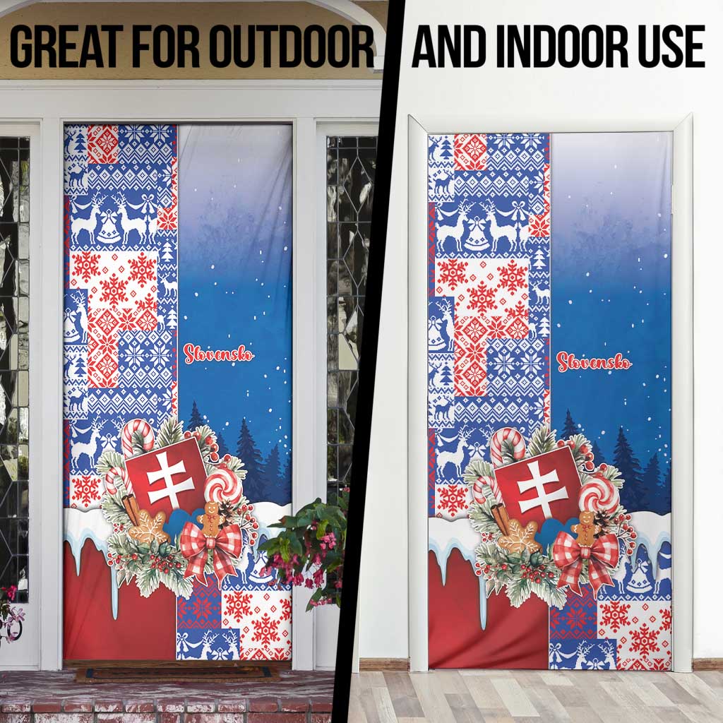 Slovakia Christmas Door Cover Vesale Vianoce Xmas Pattern - Wonder Print Shop