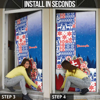 Slovakia Christmas Door Cover Vesale Vianoce Xmas Pattern - Wonder Print Shop