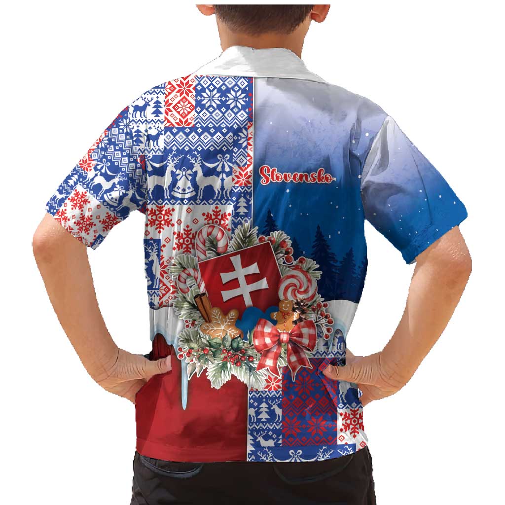 Slovakia Christmas Family Matching Mermaid Dress and Hawaiian Shirt Vesale Vianoce Xmas Pattern - Wonder Print Shop