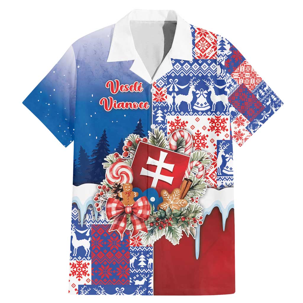 Slovakia Christmas Family Matching Mermaid Dress and Hawaiian Shirt Vesale Vianoce Xmas Pattern - Wonder Print Shop