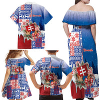 Slovakia Christmas Family Matching Off Shoulder Maxi Dress and Hawaiian Shirt Vesale Vianoce Xmas Pattern - Wonder Print Shop