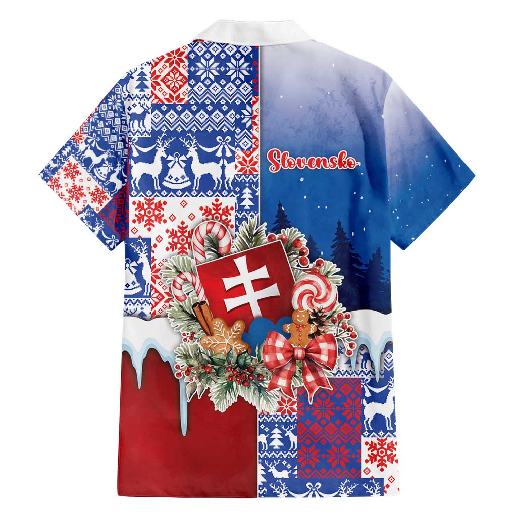 Slovakia Christmas Family Matching Off Shoulder Maxi Dress and Hawaiian Shirt Vesale Vianoce Xmas Pattern - Wonder Print Shop