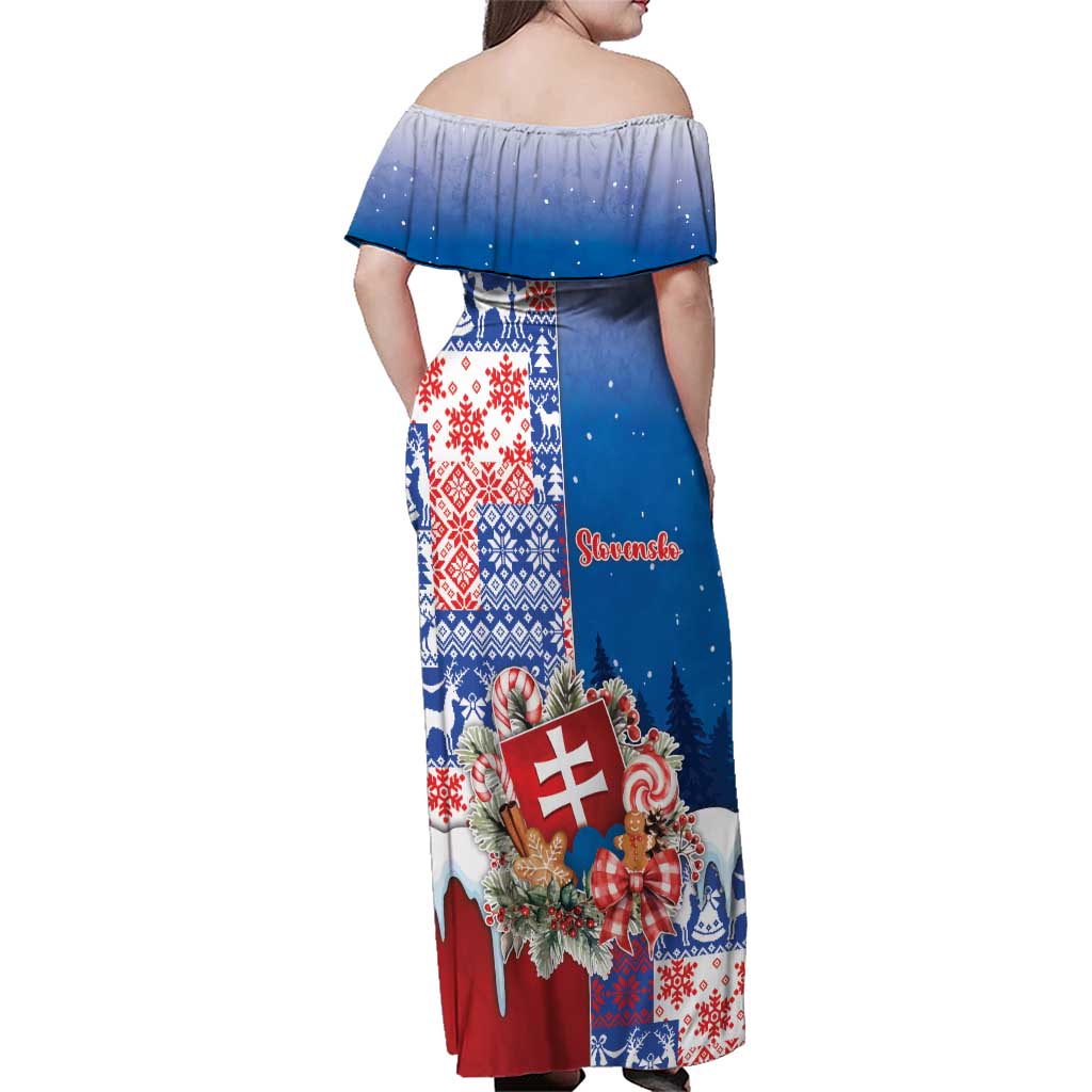 Slovakia Christmas Family Matching Off Shoulder Maxi Dress and Hawaiian Shirt Vesale Vianoce Xmas Pattern - Wonder Print Shop