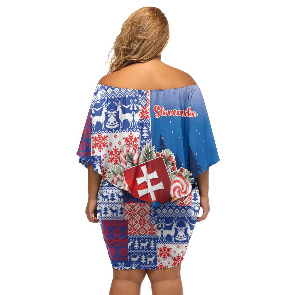 Slovakia Christmas Family Matching Off Shoulder Short Dress and Hawaiian Shirt Vesale Vianoce Xmas Pattern - Wonder Print Shop
