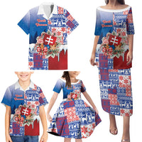Slovakia Christmas Family Matching Puletasi and Hawaiian Shirt Vesale Vianoce Xmas Pattern - Wonder Print Shop