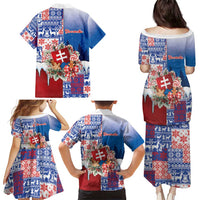Slovakia Christmas Family Matching Puletasi and Hawaiian Shirt Vesale Vianoce Xmas Pattern - Wonder Print Shop